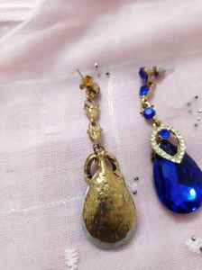 Stunning Blue Crystal Drop Earrings