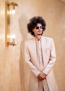 Elegant Beige Sherwani Set