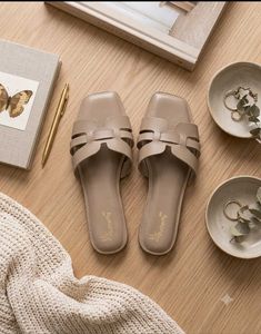 Stylish Beige Flat Sandals