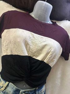Stylish Color Block Crop Top