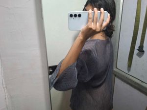 Pleated Bell Sleeve Top