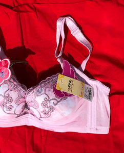 Pink Lace Floral Bra