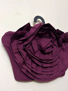 Unique Plum Rose Pleated Top