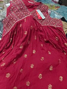 Beautiful Red Kurta with Golden Print