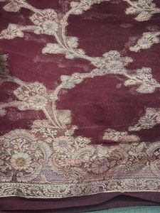 Elegant Maroon Brocade Saree