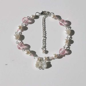 Pink Beaded Clover Bracelet