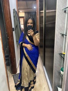 Royal Blue & Gold Saree