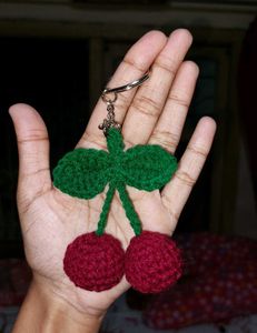 Handmade Cherry Keychain