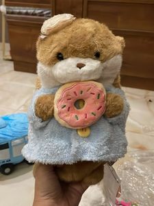 Cute Otter Plush Toy with Donut
