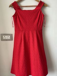 Vibrant Red Textured Mini Dress