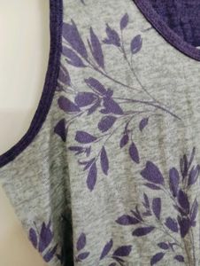 Grey Floral Print Tank Top