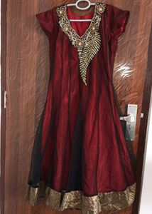 Designer Maroon & Black Lehenga Choli