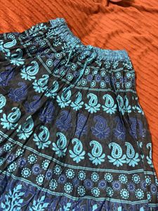 Blue and black ethnic skirt 30 inch length