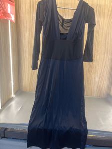 Elegant Black Long Sleeve Maxi Dress