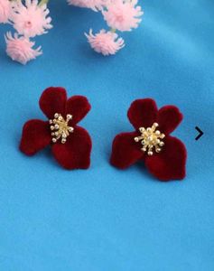 Velvet Flower Stud Earrings