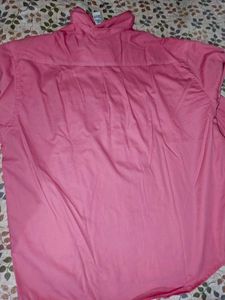 Oversized Pink Button-Up Shirt