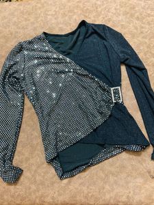 Sparkly Sequin Wrap Top