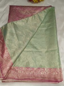 Pink Sequin Embroidered Saree with blouse
