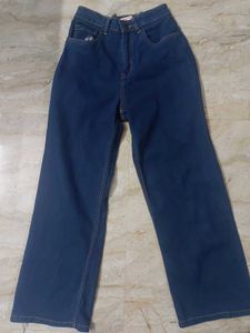 Women's Wide Leg Blue Jeans