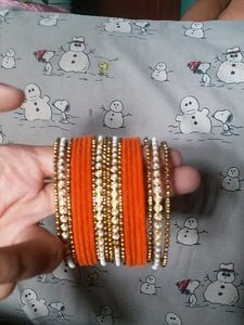 Set of Orange & Gold Bangles