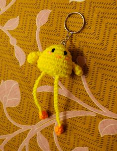 crochet Yellow Duck Keychain 🐥