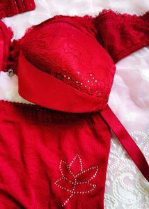very sexy Red Bra and Panty Set