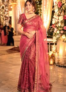 Embroidered Net Saree
