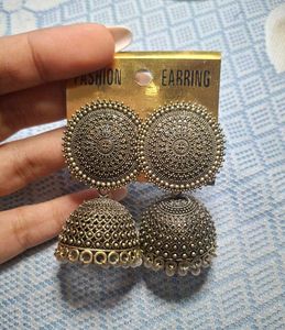 Exquisite Oxidized Jhumka Earrings