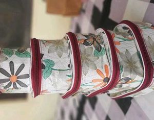 Floral Print Pouches - Set of 5