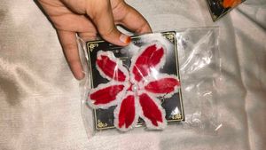 Red &amp; White Flower keychain