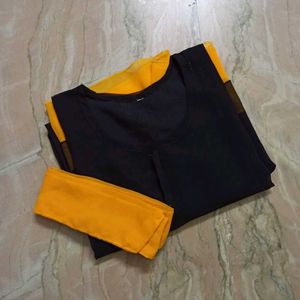 Women's Georgette Black Yellow Western Tunic