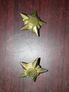 Vintage Brass Star Pins Pair