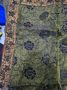 Elegant Green Floral Saree