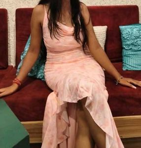 Pink Floral Ruffle Dress
