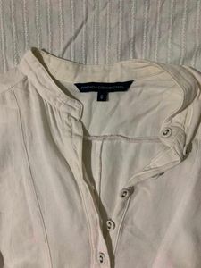 Cream Casual Button-Up Top