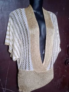 Gold &amp; White Sheer Cover-Up fixed price