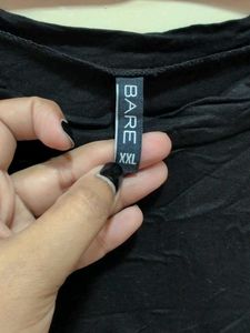 Black Textured Short Sleeve Tshirt