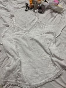Embroidered White Cami Top
