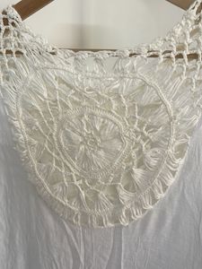 Boho White Crocheted Tunic Top
