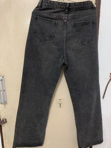 Classic Washed Black Straight Leg Jeans