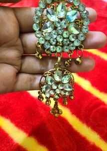Golden Ear Ring(2pcs),Bracelet,Mangtika,Hair Crown