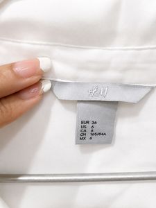 H&amp;M Classic Solid White Button-Down Shirt