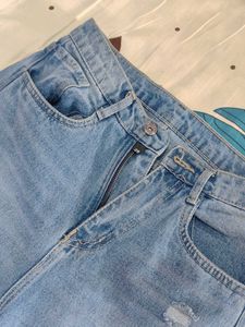 Ripped Knee Wide Leg Jeans