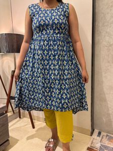 Elegant Blue & Yellow Kurta Set