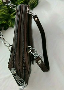 Brown Plain Multi Layer Hand Bag (Women)