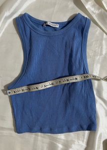 Blue Ribbed Tank Top