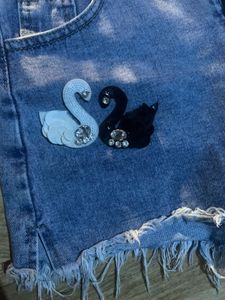 Very Stylish Denim Swan Shorts
