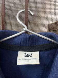 Lee Men Ink Blue Polo Neck T Shirt