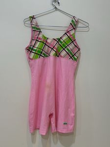 Pink Plaid Swimsuit Padded