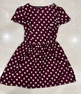 Cute Heart Print A-Line Dress